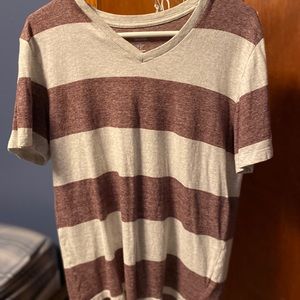 Striped V-neck